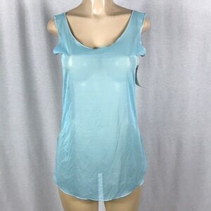 Zuliana Size Small Light Blue Mesh Cover Up Dress. Made in USA. New With Tags